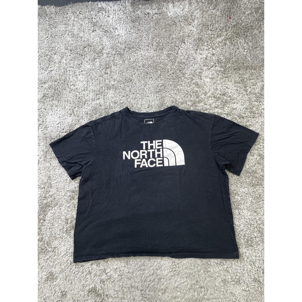 The North Face Shirt Womens XL Black Cropped Logo Short Sleeve Crewneck Tee